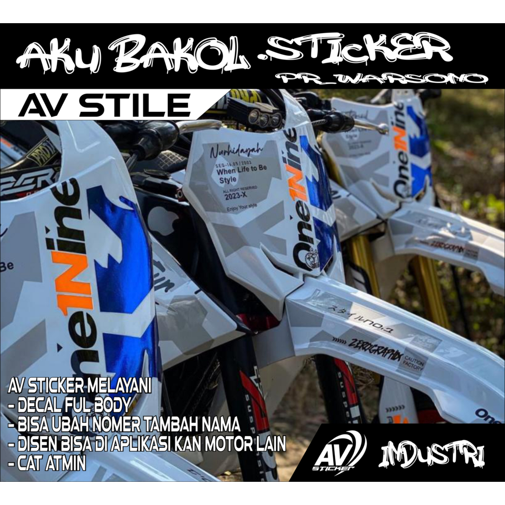523 dcal sticker CRF kombinasi biru metalik bisa rikues