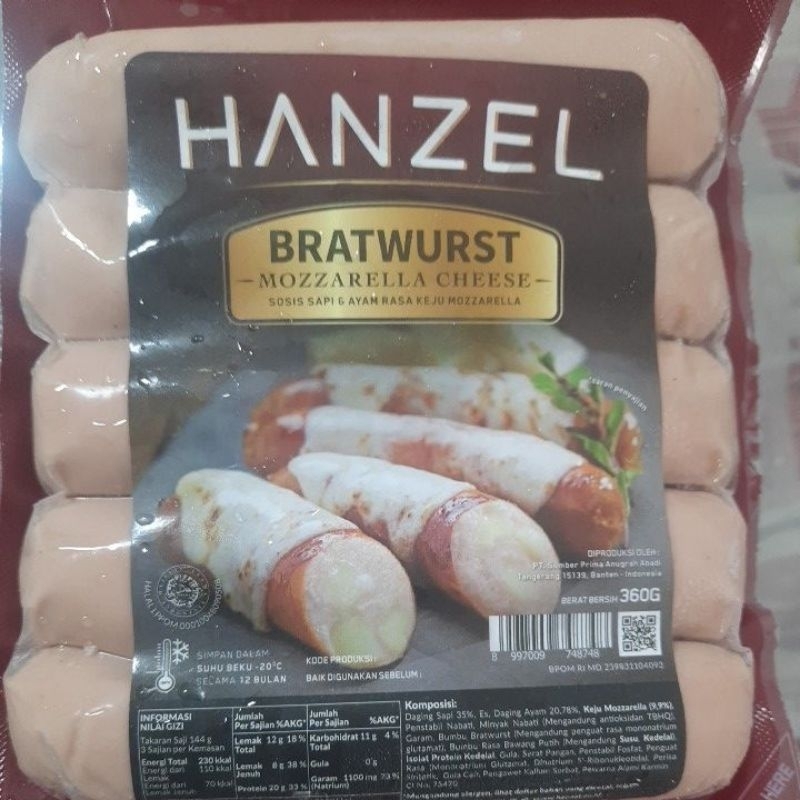 

Hanzel Bratwurst Mozarella Cheese 360gr