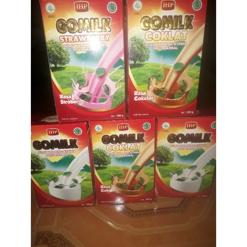 

GOMILK Susu Kambing Etawa Plus Herbal Paket 5Bokx200gr,Bonus 1 Sachet