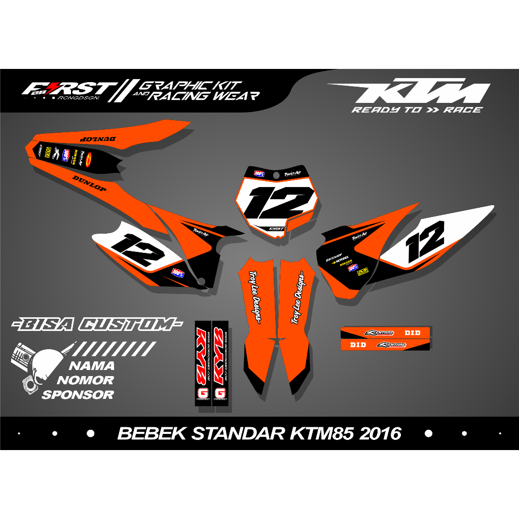 Decal ktm85 bebek standar orange