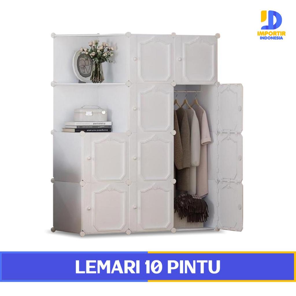 IMPORTIR Lemari Plastik PVC 10 Pintu 2 Rak 1 Gantungan / Lemari Plastik Portable