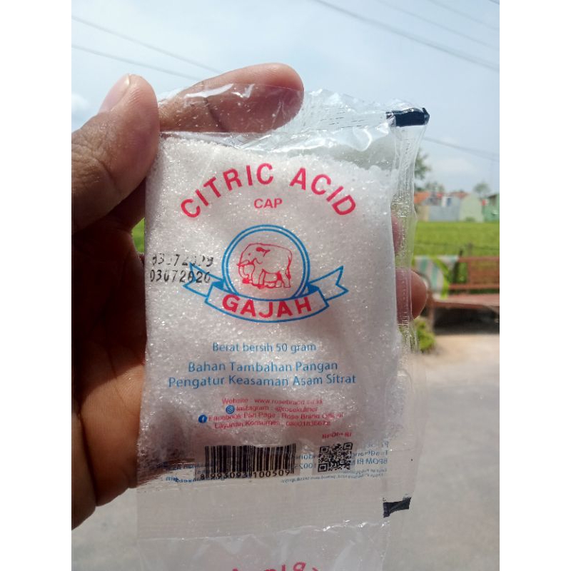 

Citric acid cap gajah 50 gram / Citrun