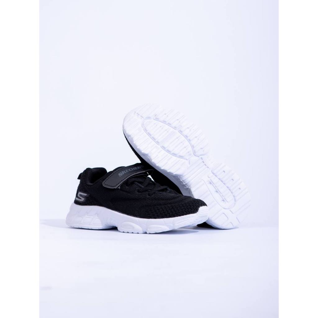 SNEAKERS MURAH SKECHERS KIDS VELCRO BLACK WHITE