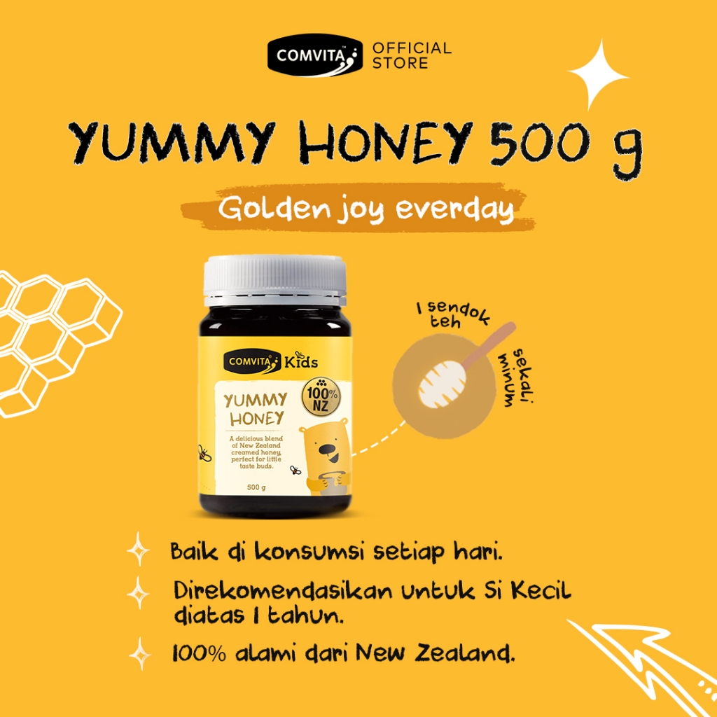 

Comvita Kids Yummy Honey 500g Madu Anak Asli 100% Murni Alami Original New Zealand 500 g