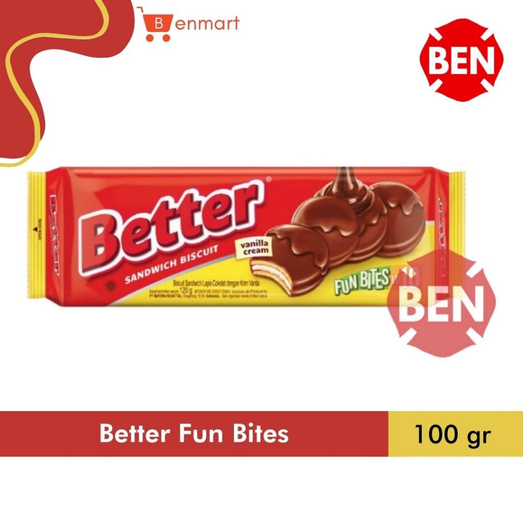 

Better Fun Bites Isi 10 Pcs 100g 100g 100 g gr gram - Sandwich Biskuit