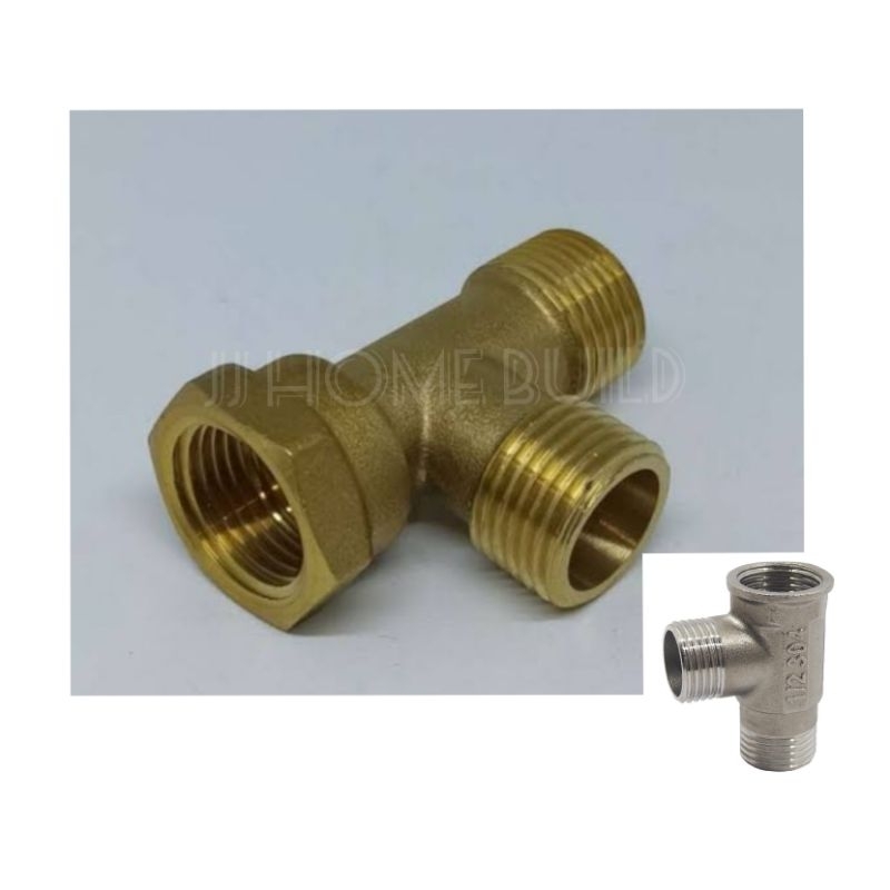 Tee Closet T PAPS Kuningan ½" T Cabang Sok Drat Luar Dalam ½ inch