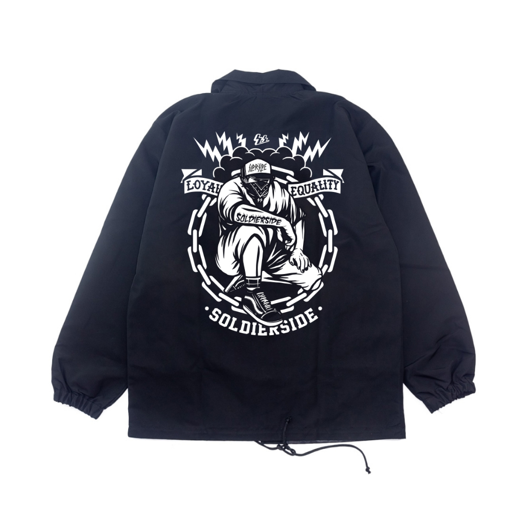 Soldierside Coach Jacket Windbreaker Hitam "Fight" Black WB159