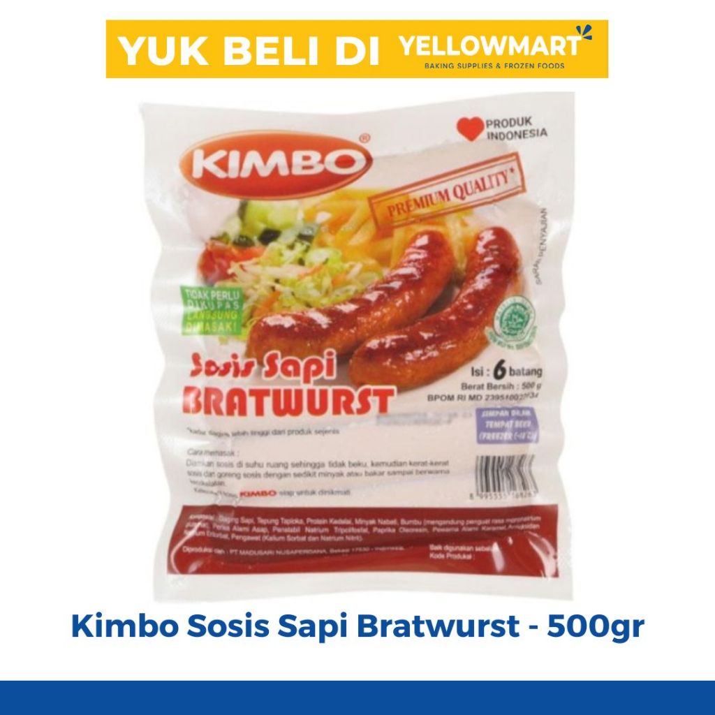 

Kimbo Sosis Sapi Bratwurst Frozen - 500gr