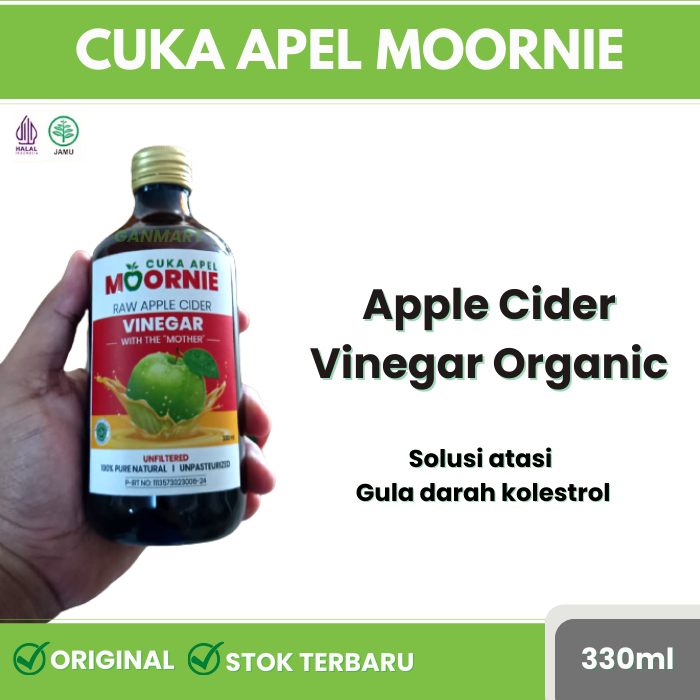 

PROMO Cuka Apel Moornie 330ml Organic Apple Cider Vinegar with Mother Unfiltered Original