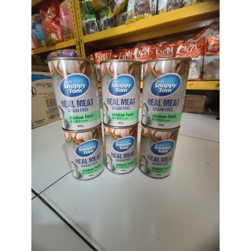 Snappy tom kaleng BABY CHICKEN 400gr ( 6 kaleng) wetfood snappy tom kaleng