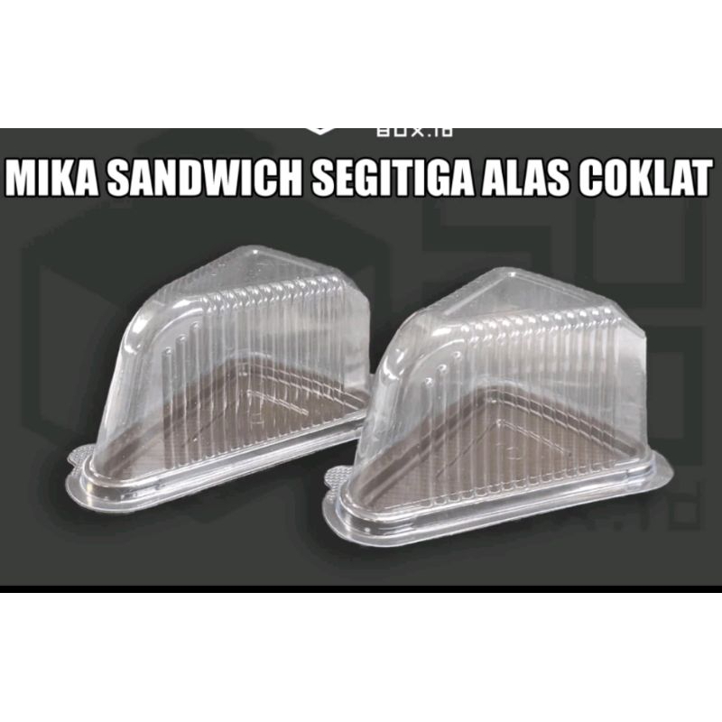 Mika Sandwich Segitiga Plastik / Mika Sando Fruit Salad / tempat kue segitiga