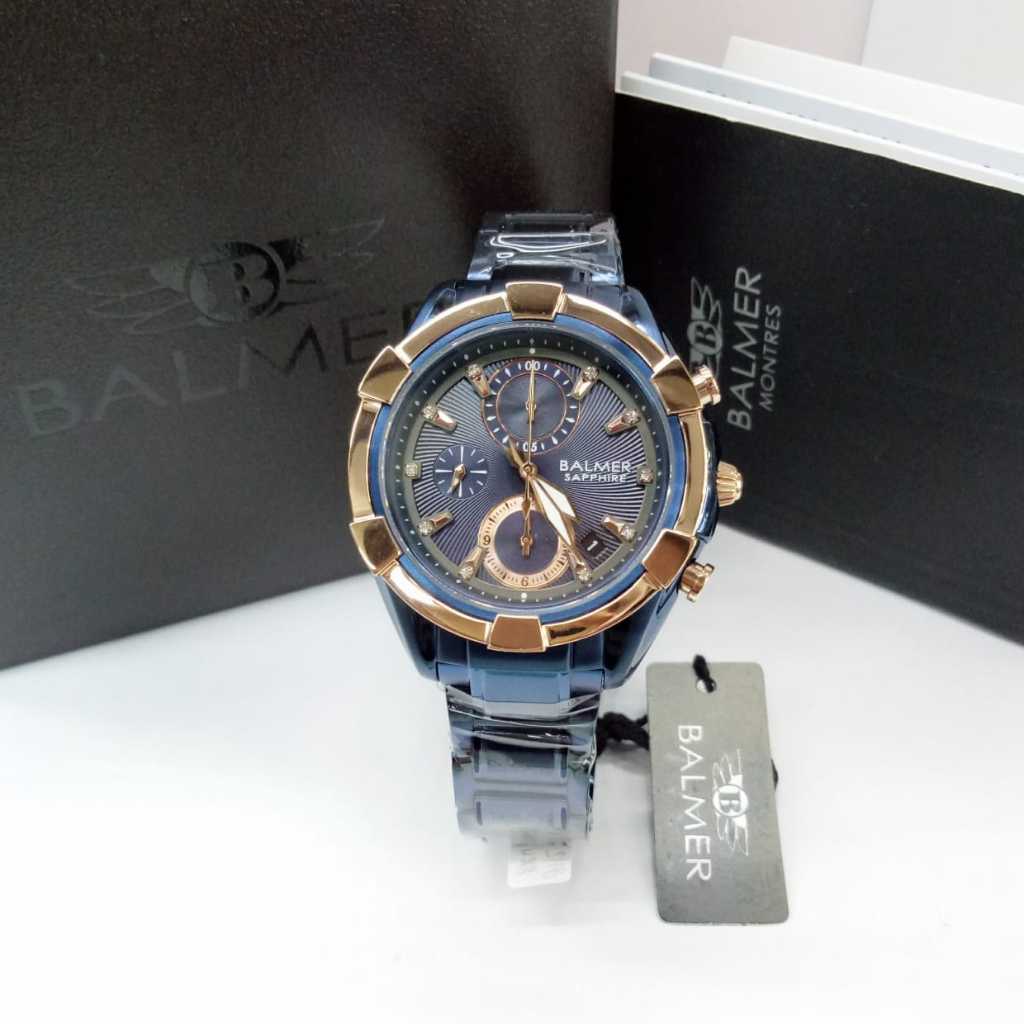 Jam tangan Wanita Balmer 8112L  tali rantai stainless sport original