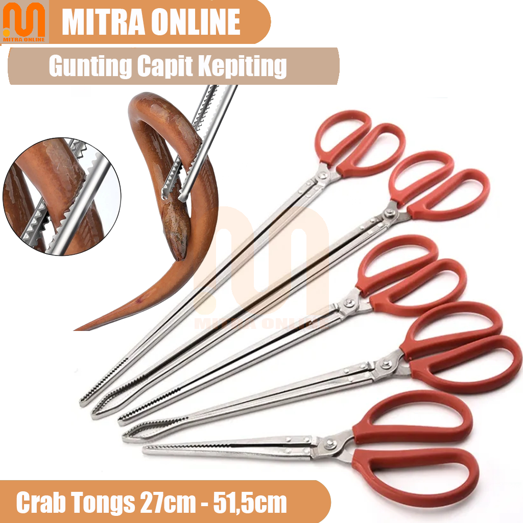 HOUSEEN Crab Tongs Gunting Capit Pengambil Kepiting 38 cm Flat - CT1716 - No Color Pincers Loach Eel