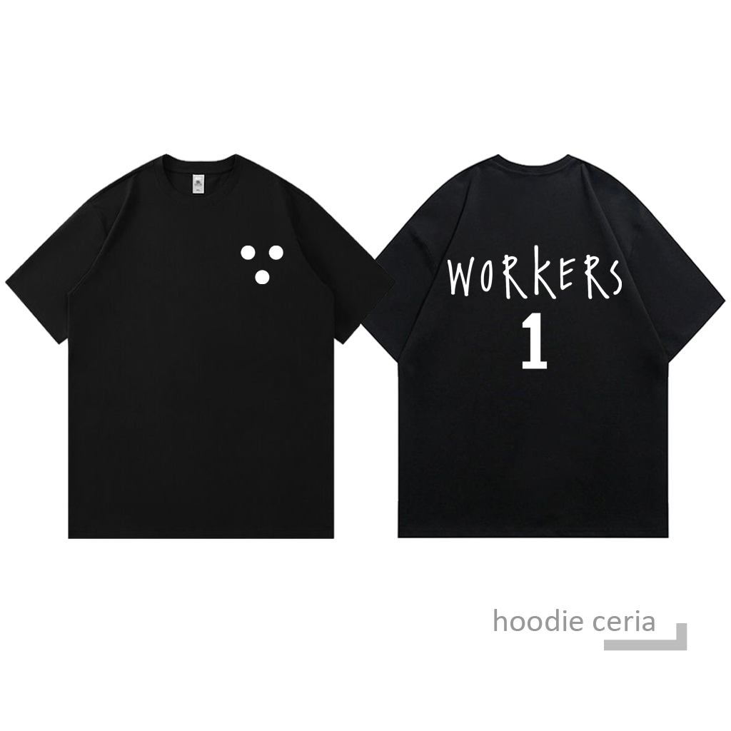 Kaos Tshirt 1 Workers Ilhaehwe Lookism - Hitam