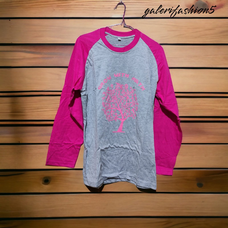 kaos gwm lengan panjang pink kaos pria wanita