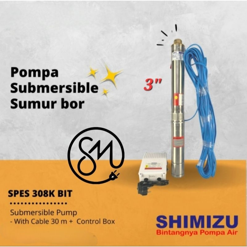 Pompa Air Celup Shimizu SPES-308K BIT Sumur Dalam Sumersible pump Eco