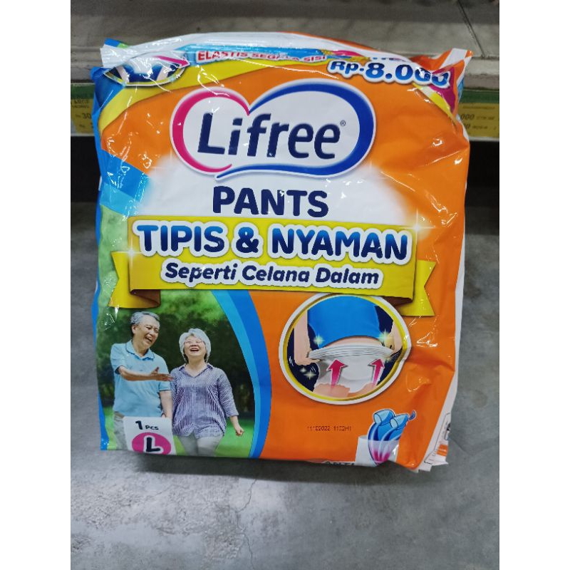 Lifree Pants Popok Dewasa Tipe Celana Satuan Sachet Ukuran L