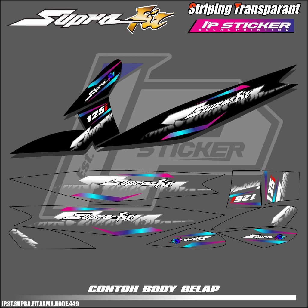SUPRA FIT LAMA (COD) STIKER STRIPING MOTOR HONDA SUPRA FIT LAMA  - STIKER LIST SIMPLE DESAIN RACING 