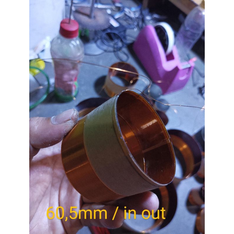 SPOOL SPUL SPEAKER fabulous 10/12inch VOICE COIL in out 60,5mm kawat asli tembaga