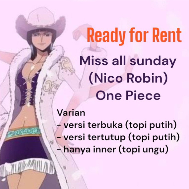 Rental Cosplay Nico Robin Miss all sunday one piece