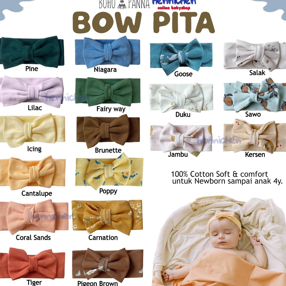 ✦MURAH LEBAY✦ BOHO BABY BOW BOW Pita Bandana Bayi Headband Anak Fashion Bayi BOHOBABY BOHOPANNA