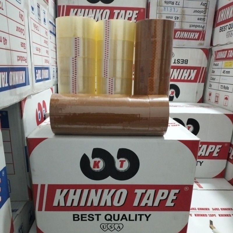 

LAKBAN UKURAN 2 INCH 45MM X 90 YRBC 65 METER micron 45 MERK KHINKOTAPE