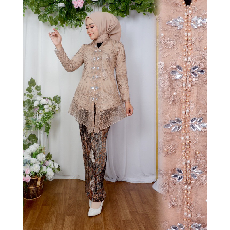 Baju Kebaya Atasan Tunik Tulle Encim Kebaya Encim Baju kebaya Atasan Saja Kebaya modern Kebaya Wisud