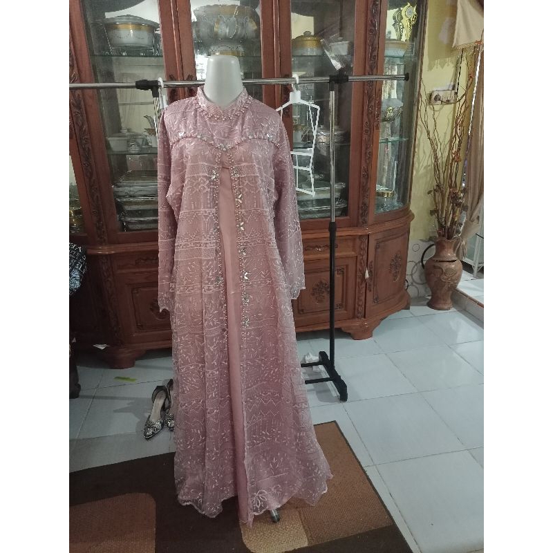 gamis rose gold payet