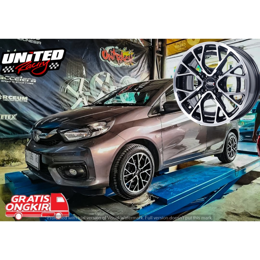 PAKET VELG MOBIL+BAN RING 15 HSR FE01 R15 UNTUK MOBIL BRIO  RING 15 DAN BAN 185 55 R15