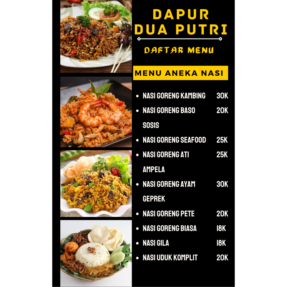 DESAIN DAN CETAK DAFTAR MENU BUNTUK JUALAN