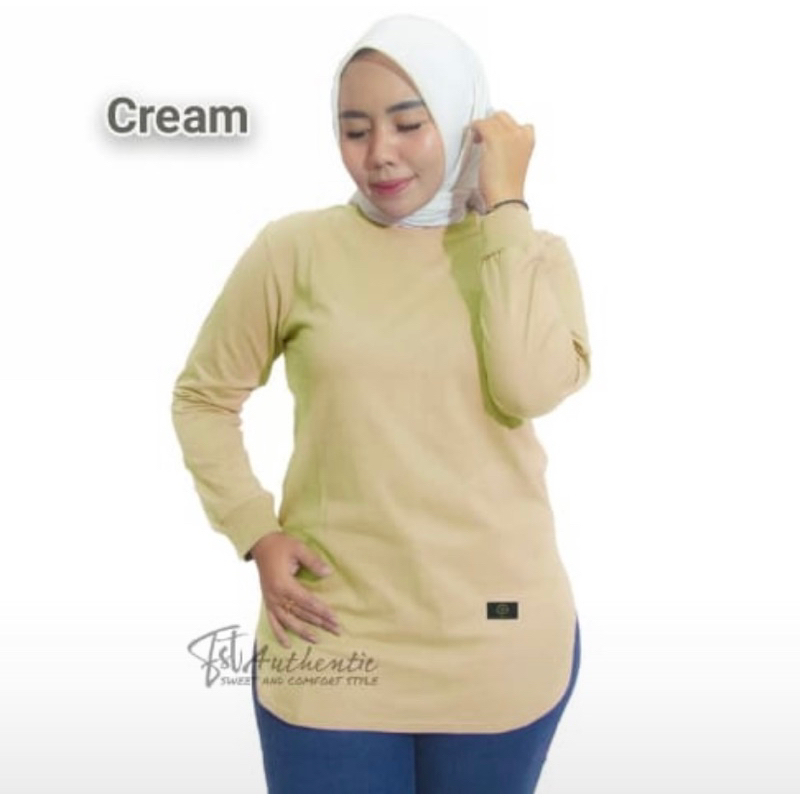 [TERMURAH] BAJU OVAL M - XXXL ATASAN WANITA STYLE BODI OVAL KAOS LENGAN PANJANG TERLARIS / KAOS OVAL