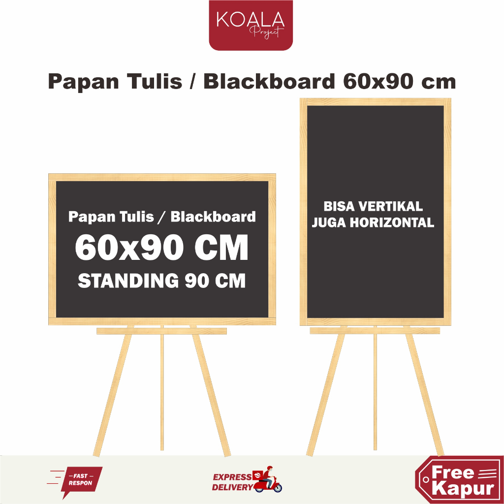 

PAPAN TULIS KAPUR HITAM BLACKBOARD CHALKBOARD 60x90 CM STANDING 100 CM