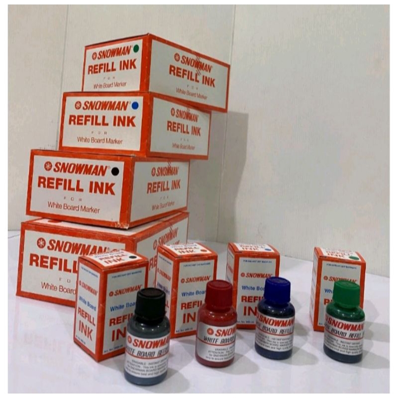 

Refill tinta white board Snowman WBI-20 untuk spidol Snowman BG-12 dan ABG-12 warna Hitam 100% original