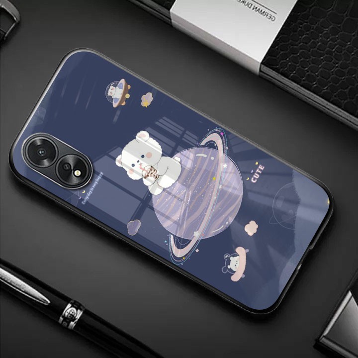 Case oppo A38 - Case oppo A38 - Silikon oppo A38 - Case lucu oppo A38 - Softcase kaca Oppo A38 (GC15