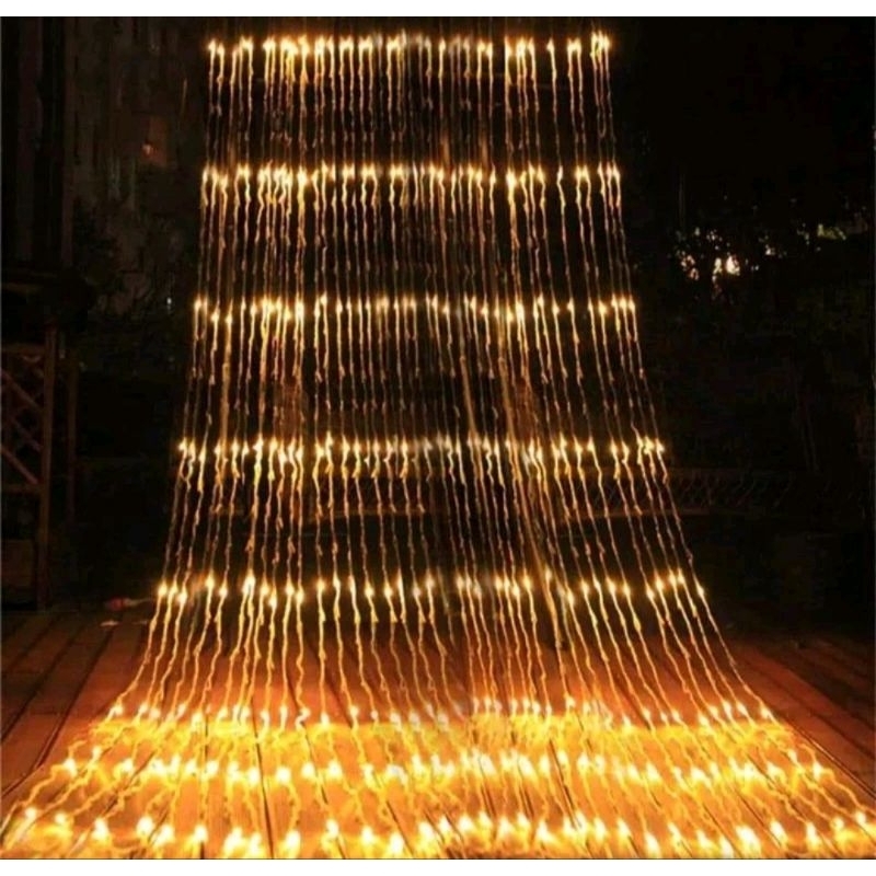LAMPU AIR TERJUN DEKORASI KUALITAS PREMIUM 3X3 METER