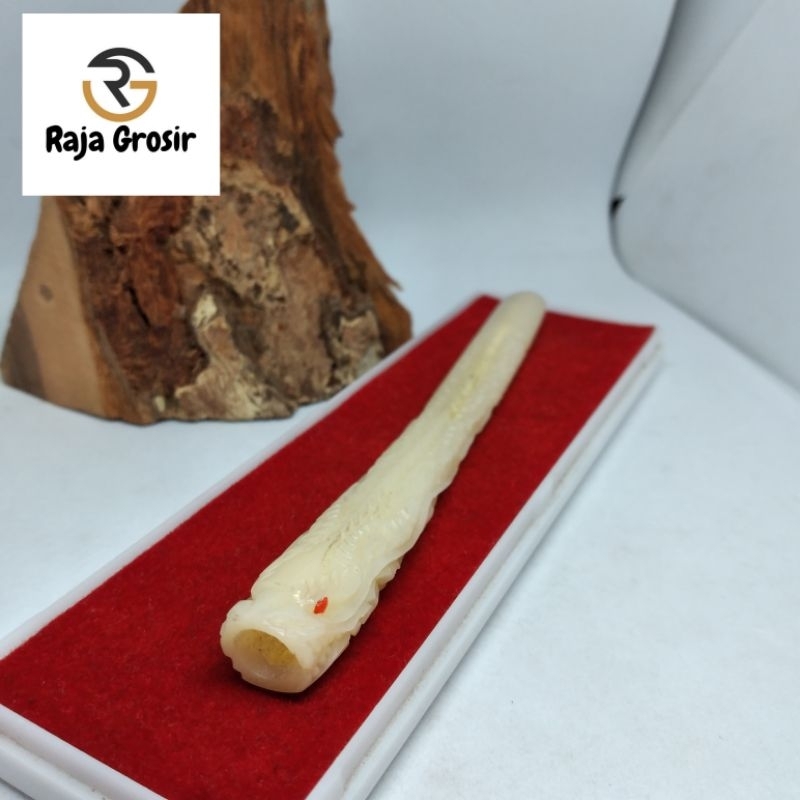 Once pipa tulang sapi ukir naga asli dan original L44