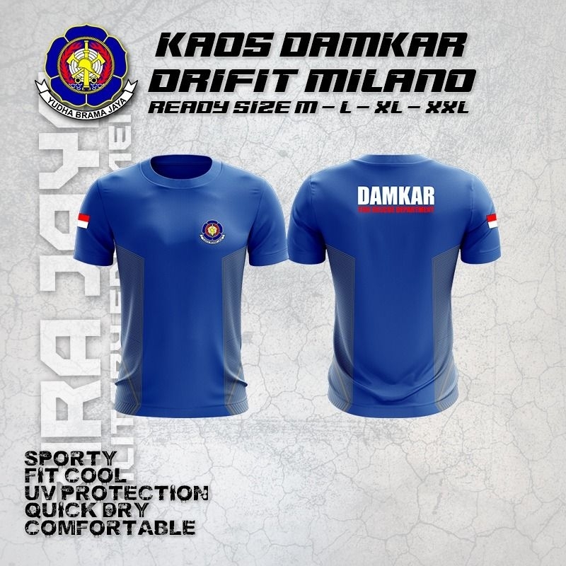 Kaos Damkar / Kaos Damkar Bahan Dryfit Milano / Kaos jersey Damkar Premium Terbaru
