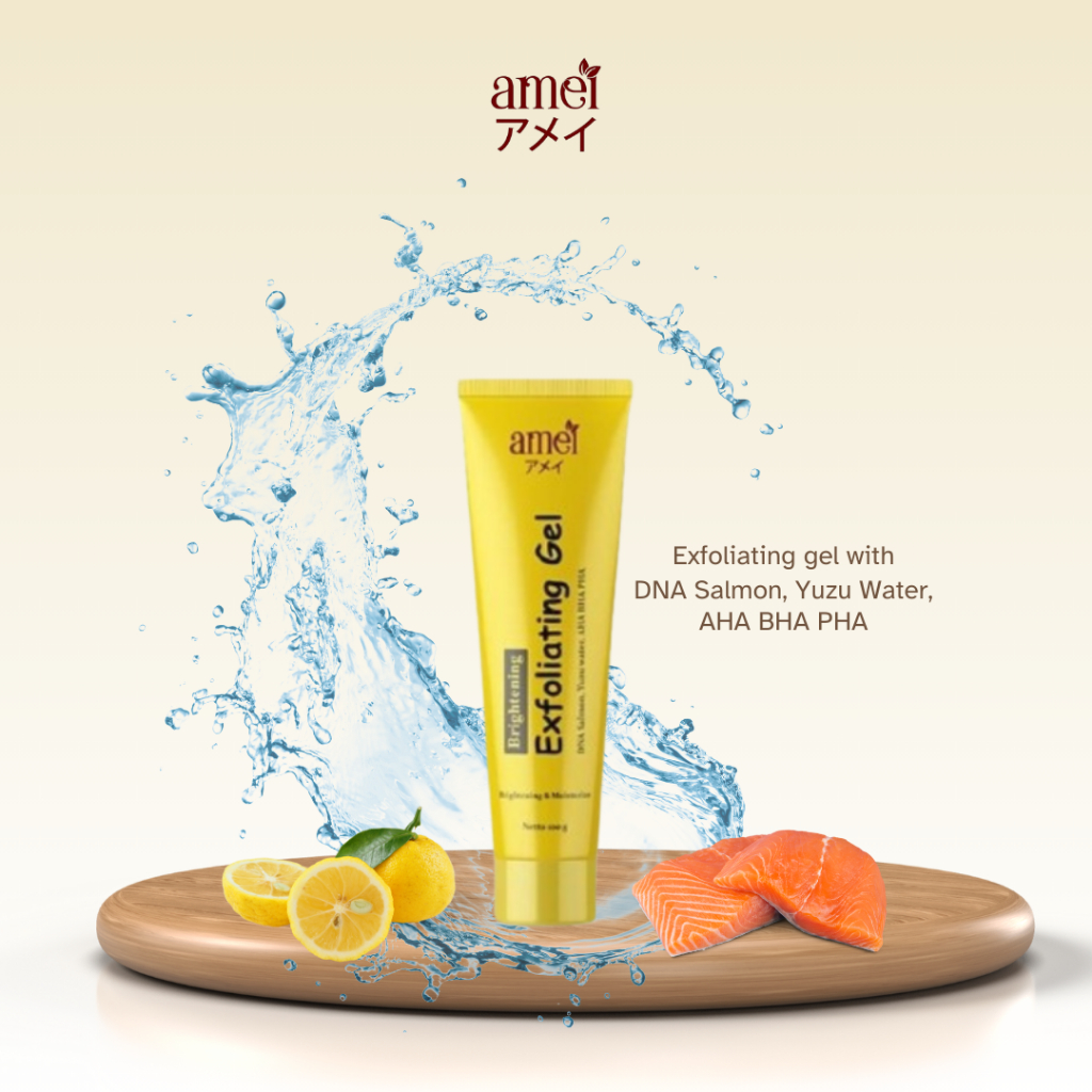 Amei exfoliating gel perawatan wajah BPOM dengan DNA SALMON