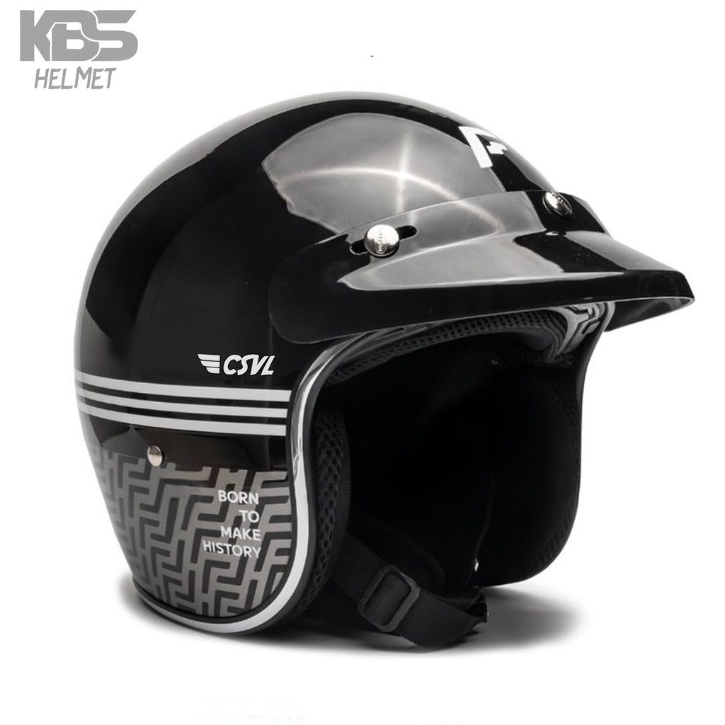 Helm KBS Retro BLOOD FIEND BLACK 666 / Helm Bogo PREMIUM Untuk Pria Dan Wanita Dewasa SNI