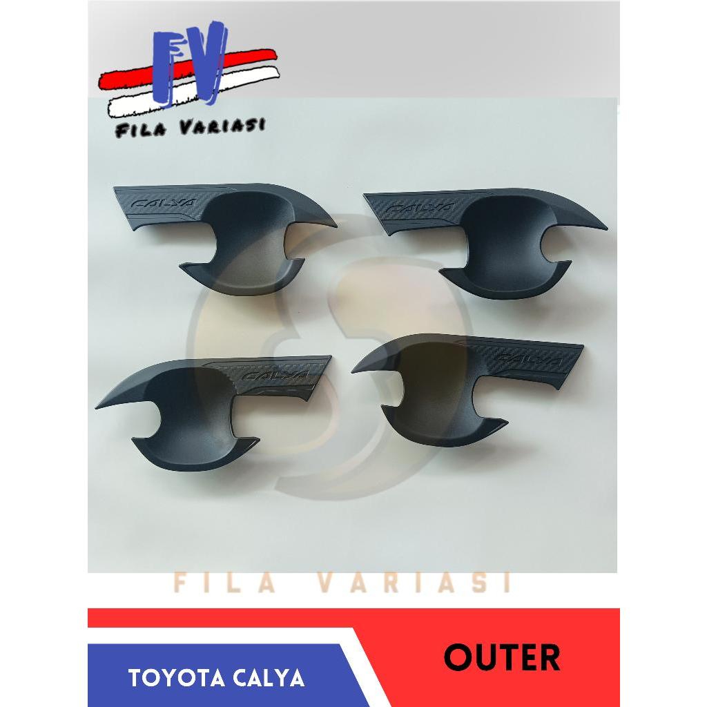 Cover Outer Pegangan Pintu Mobil Toyota Calya Hitam Doff