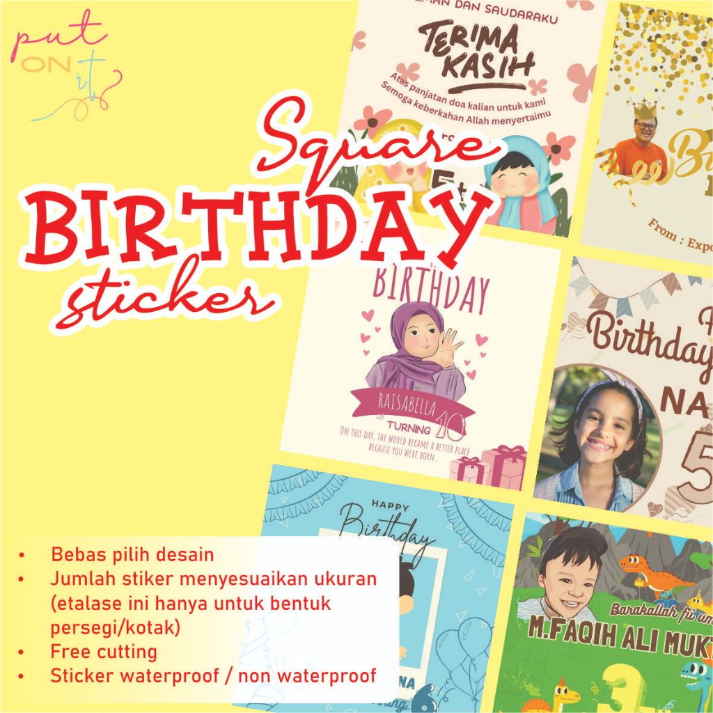 

Stiker Ucapan Ulang tahun / Birthday sticker (square version)