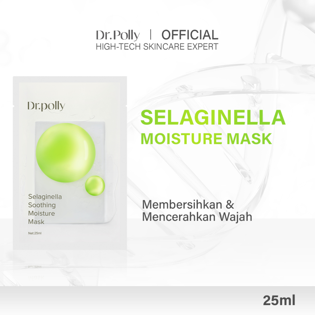 [BPOM] Dr.Polly Selaginella Soothing Moisture Mask Hydrating Essence Face Mask Brightening Moisturiz