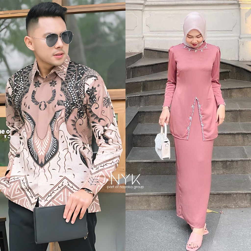 TERBARU - COUPLE FURING HANNAH KURUNG MELAYU  - Tunik melayu dan Kemeja Batik Lapis Furing - Couple Kondangan - Outfit Lamaran - Outfit Seragaman Sekeluarga - Outfit Sarimbitan