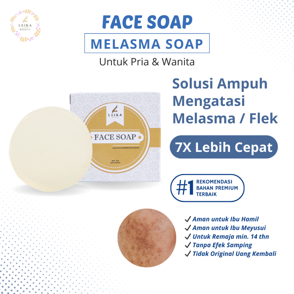 Face Soap Leika Skincare - Sabun Flek Tebal BPOM Sabun Flek Hitam - Penghilang Flek Hitam Membandel