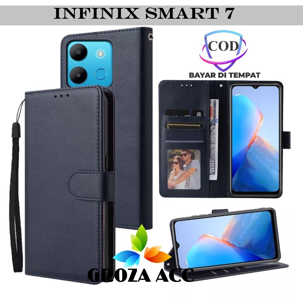 Flip Case INFINIX SMART 7 Case Wallet Kulit Casing Dompet Case Wallet Leather Flip Case INFINIX SMAR