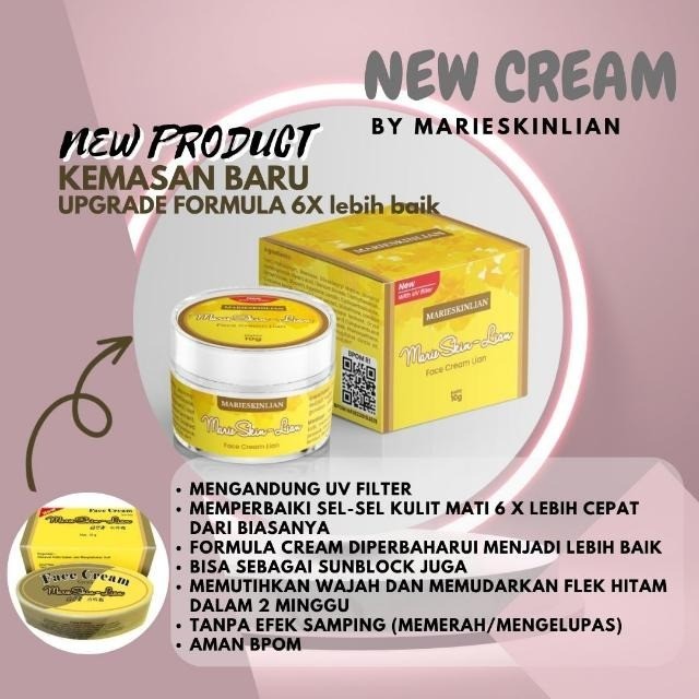 Ecer/Paket, Face Cream Marie Skin Lian Original 100% (Face Cream+Sabun Marie Skin)