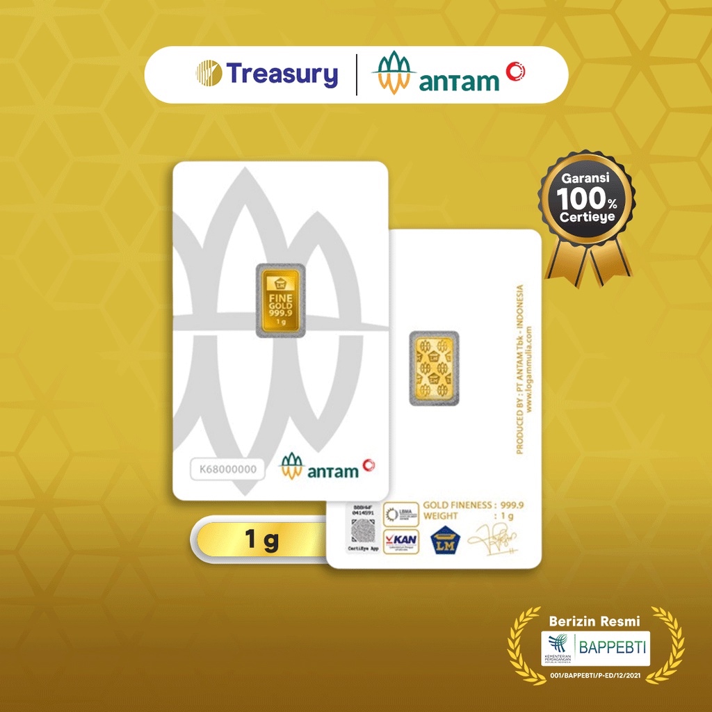 Emas antam logam mulia fine gold 999.9 1 Gram