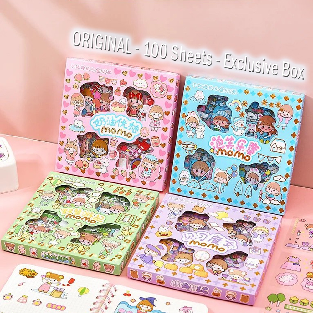 

Stiker Momo ISI 100 Gift Pack Box Exclusive Series Kartun Korea Anti Air DIY