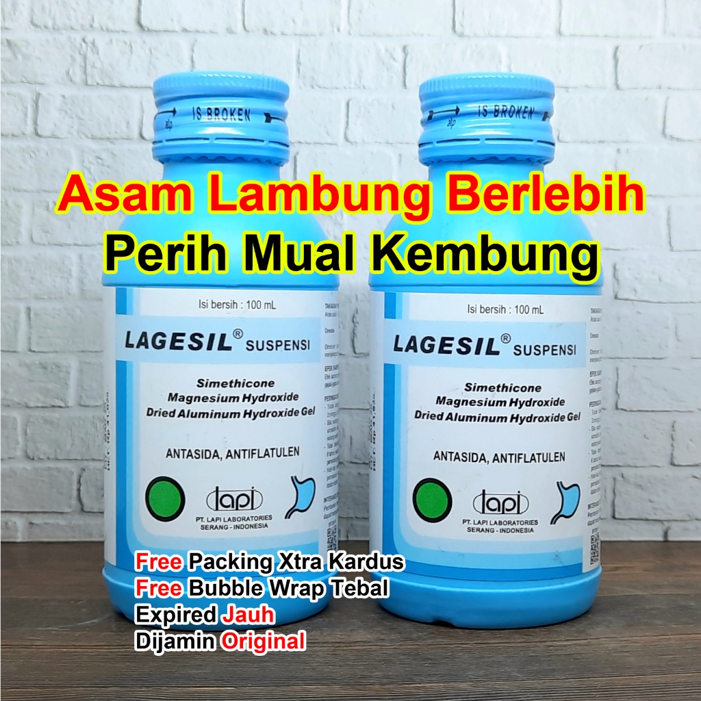 LAGESIL Suspensi Syrup 1 Botol Antasida Sirup Asam Lambung Mual Perih Kembung