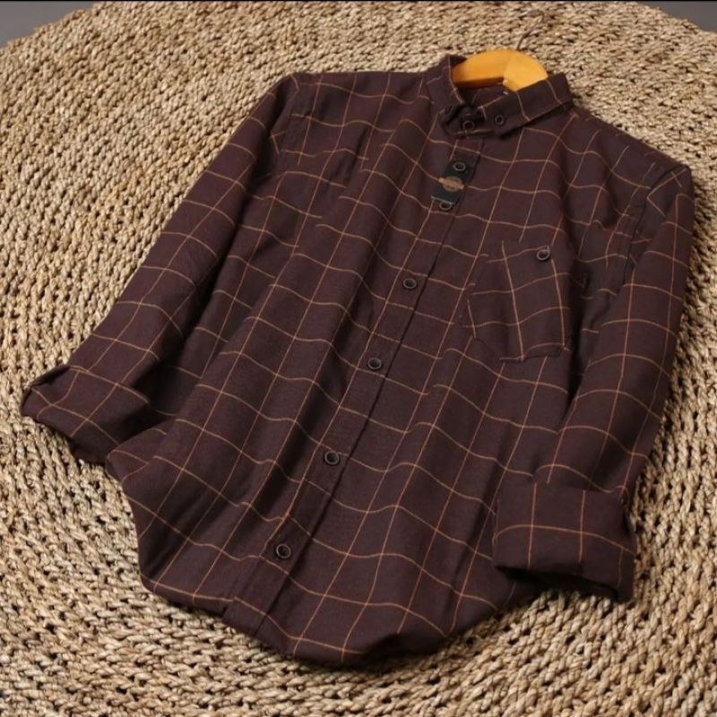 (BISA COD) Kemeja Flanel Terlaris Lengan Panjang Pria Wanita Hem Premium Quality Kameja Kerja Kantor